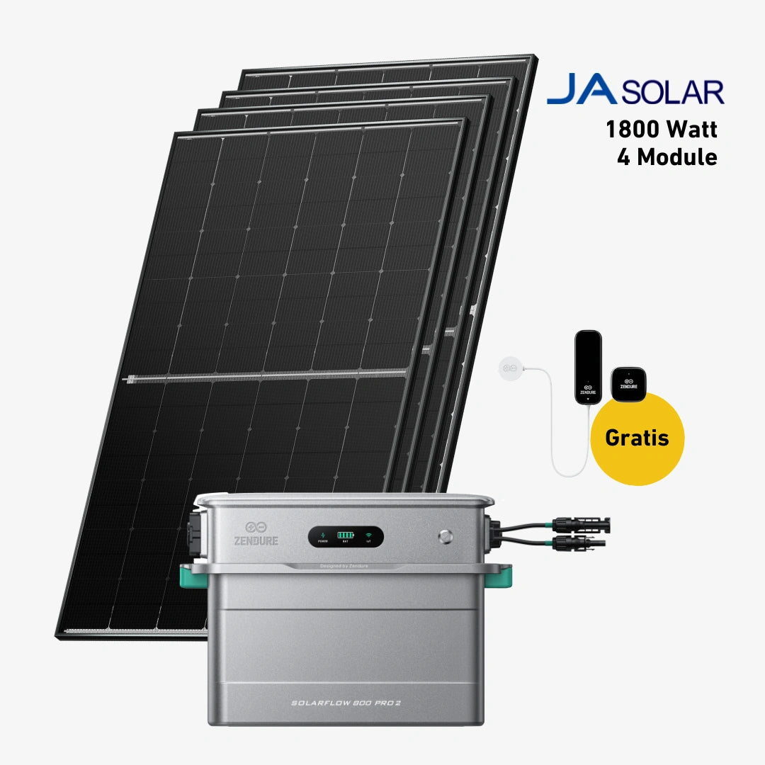 Basic Set 1800 Watt mit Zendure Solarflow 800 Pro Speicher, Sehr Gut Label und Gratis Zendure Smartmeter