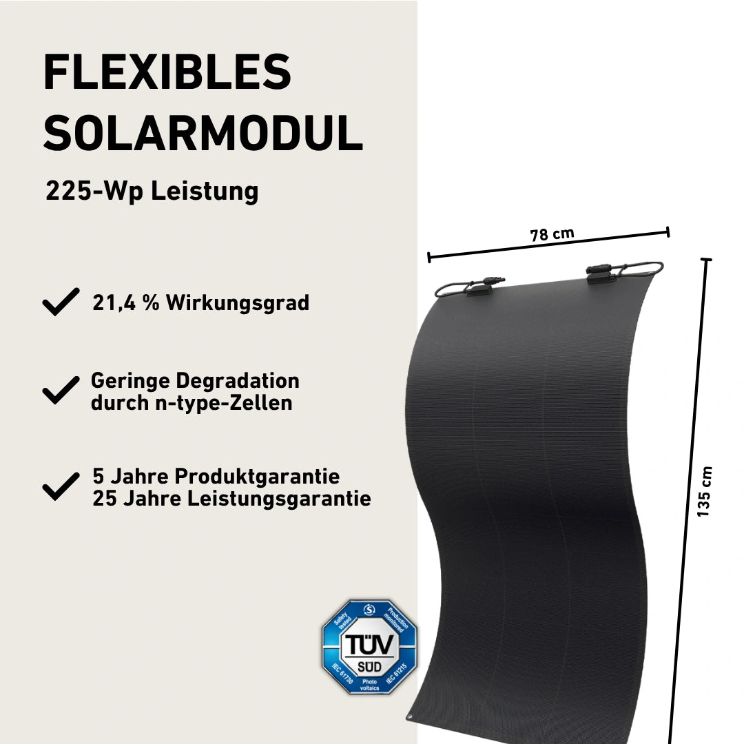 Balkonkraftwerk 450W mit flexiblen Solarmodulen (mit Anker SOLIX Solarbank 3 E2700 Pro)