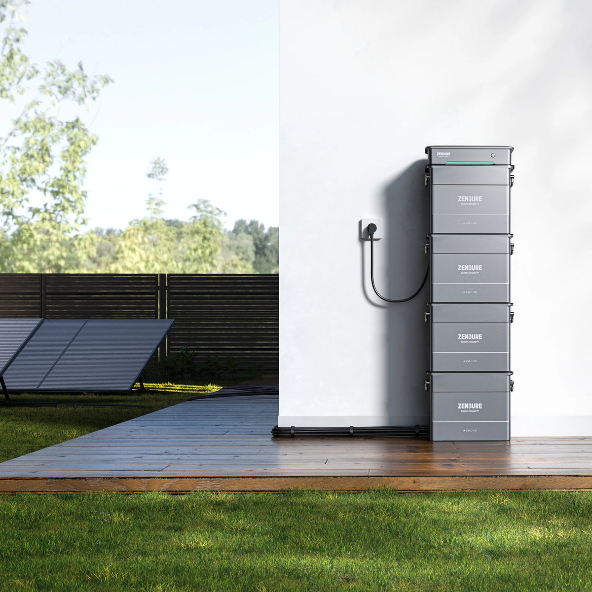 Zendure Hyper 2000 mit vier Zusatzspeichernin Verwendung im Garten