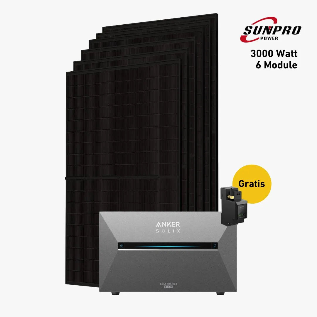 Max 3000 bifazial Pro (mit Anker SOLIX Solarbank 3 E2700 Pro)