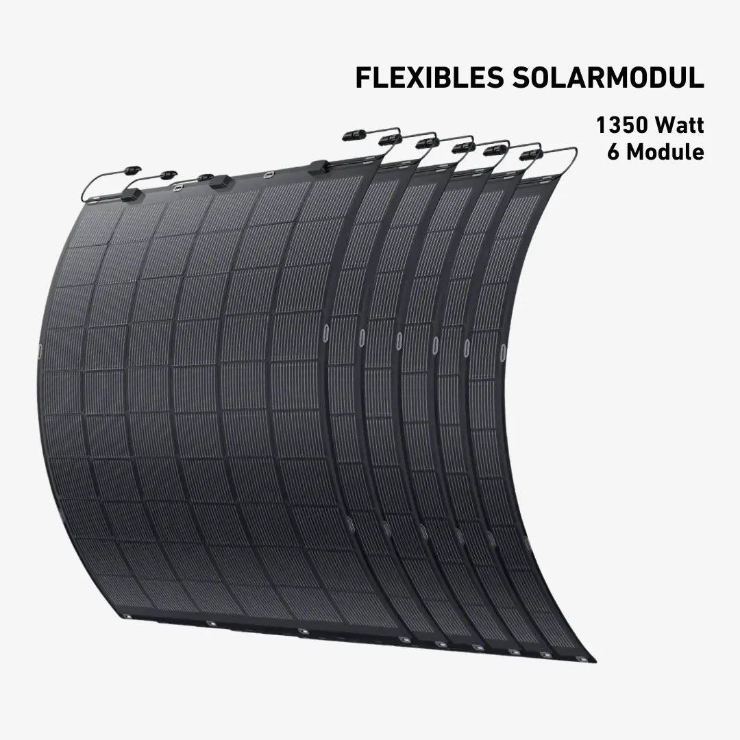 Balkonkraftwerk 1350W mit flexiblen Solarmodulen