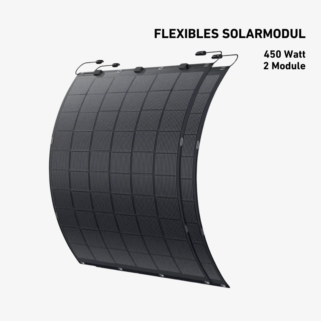 Balkonkraftwerk 450W mit flexiblen Solarmodulen