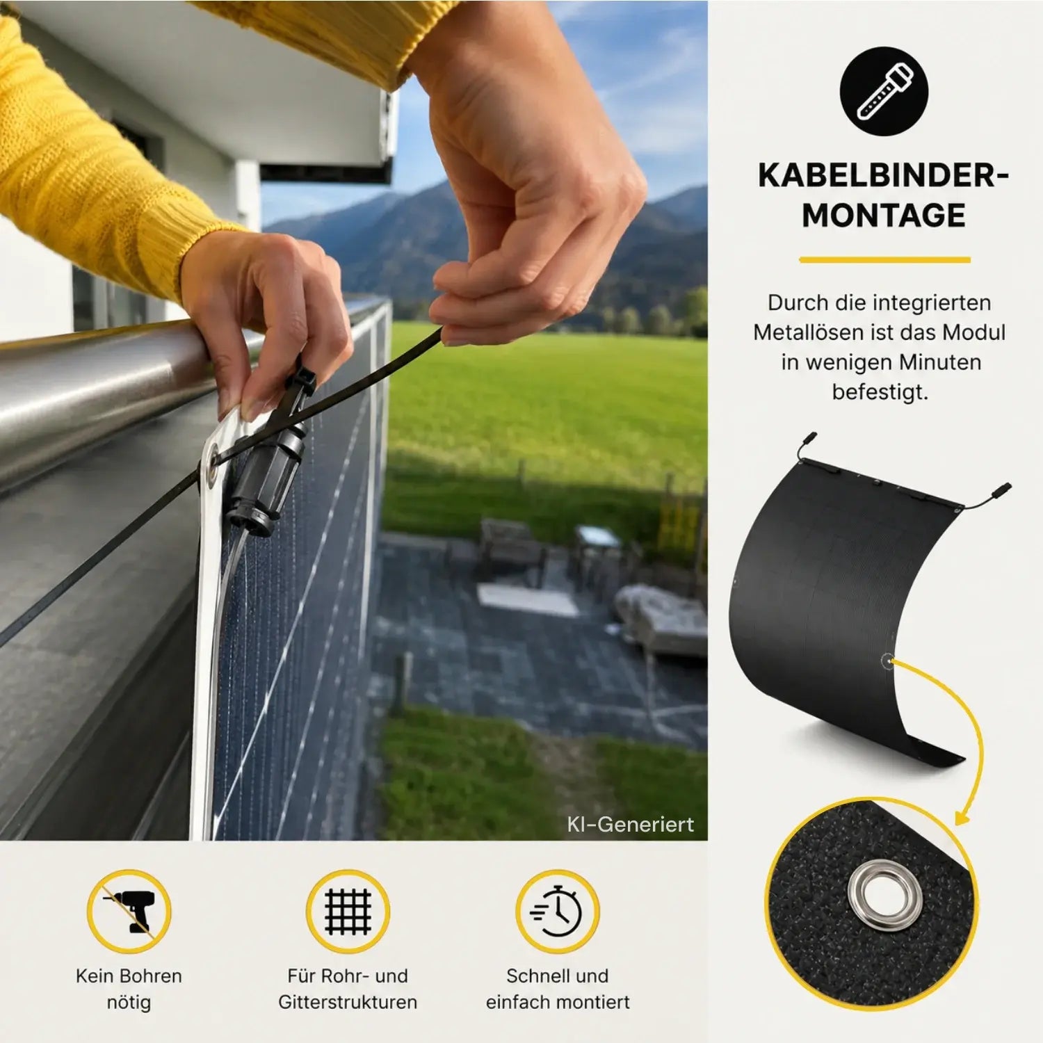 Balkonkraftwerk 450W mit flexiblen Solarmodulen (mit Anker SOLIX Solarbank 3 E2700 Pro)