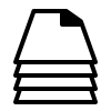 schwarzes Icon gestapeltes papier