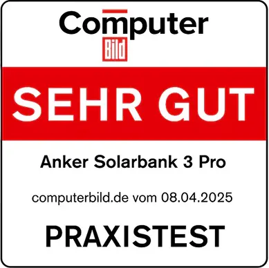 Computer Bild Siegel Sehr Gut – Anker Solarbank 3 Pro Praxistest